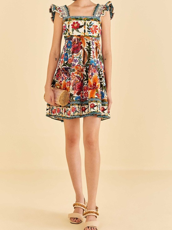FARM Rio Dresses & Skirts - NWT FARM Rio Off-White Tropical Yard Sleeveless Mini Dress, Medium